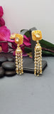 Exquisite Design Indian Bollywood Kundan Polki Earrings Set.