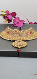 Beautiful Indian High quality Ruby Kundan Bridal Necklace Full Jewellery Set