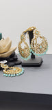 Dazzling Indian Bollywood Kundan Pastel color Tikka Earrings Set