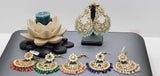 Dazzling Indian Bollywood Kundan Pastel color Tikka Earrings Set