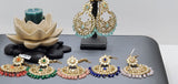 Dazzling Indian Bollywood Kundan Pastel color Tikka Earrings Set