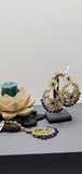 Pastel Color Indian Bollywood Kundan Chandbali Tikka Earrings Set