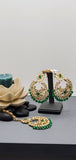 Elegant Designer Indain Bollywood Pastel color Tikka Earrings Set