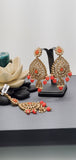 A Stunning Latest Reverse Kundan Indian Bollywood Tikka Earrings Set