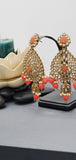 A Stunning Latest Reverse Kundan Indian Bollywood Tikka Earrings Set