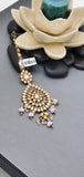 Elegant Latest collection Kundan Pastel Pink Color Indian Tikka Earrings Set