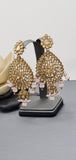 Elegant Latest collection Kundan Pastel Pink Color Indian Tikka Earrings Set