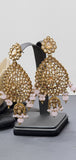 Elegant Latest collection Kundan Pastel Pink Color Indian Tikka Earrings Set