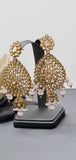 Elegant Latest collection Kundan Pastel Pink Color Indian Tikka Earrings Set