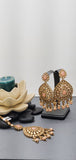 Very Classy Reverse Kundan Indian Bollywood Tikka Earrings Set