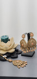 Very Classy Reverse Kundan Indian Bollywood Tikka Earrings Set