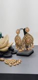 Very Classy Reverse Kundan Indian Bollywood Tikka Earrings Set