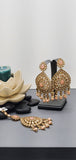 Very Classy Reverse Kundan Indian Bollywood Tikka Earrings Set