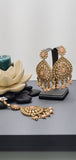 Very Classy Reverse Kundan Indian Bollywood Tikka Earrings Set