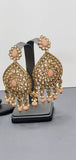 Very Classy Reverse Kundan Indian Bollywood Tikka Earrings Set