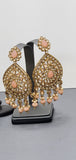 Very Classy Reverse Kundan Indian Bollywood Tikka Earrings Set