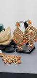 Latest Astonishing Designer Collection Indian Reverse Kundan Drop Tikka Earrings Set