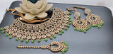 Dazzling Reverse Kundan Indian Bollywood  Choker Necklace Jewellery Set