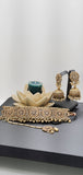 Dazzling Polki Reverse kundan Indian Fashion Choker Necklace Jewellery Set
