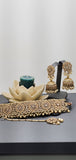 Dazzling Polki Reverse kundan Indian Fashion Choker Necklace Jewellery Set