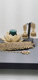 Dazzling Polki Reverse kundan Indian Fashion Choker Necklace Jewellery Set