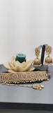Dazzling Polki Reverse kundan Indian Fashion Choker Necklace Jewellery Set
