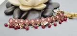 Beautiful Indian Boutique Style Ruby Kundan Pearl Choker Necklace Set
