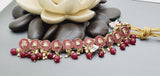 Beautiful Indian Boutique Style Ruby Kundan Pearl Choker Necklace Set