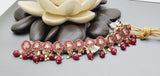 Beautiful Indian Boutique Style Ruby Kundan Pearl Choker Necklace Set