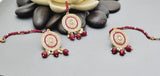 Beautiful Indian Boutique Style Ruby Kundan Pearl Choker Necklace Set