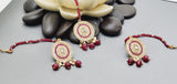 Beautiful Indian Boutique Style Ruby Kundan Pearl Choker Necklace Set