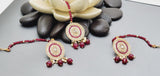 Beautiful Indian Boutique Style Ruby Kundan Pearl Choker Necklace Set