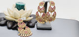 Boutique Style New High Quality Indian Polki Reverse Kundan Long Tikka Earrings Set