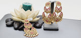 Boutique Style New High Quality Indian Polki Reverse Kundan Long Tikka Earrings Set