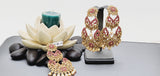 Boutique Style New High Quality Indian Polki Reverse Kundan Long Tikka Earrings Set