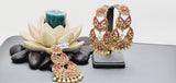 Boutique Style New High Quality Indian Polki Reverse Kundan Long Tikka Earrings Set