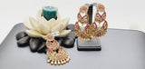 Boutique Style New High Quality Indian Polki Reverse Kundan Long Tikka Earrings Set