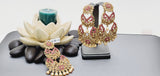 Boutique Style New High Quality Indian Polki Reverse Kundan Long Tikka Earrings Set