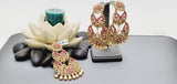 Boutique Style New High Quality Indian Polki Reverse Kundan Long Tikka Earrings Set