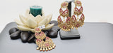 Boutique Style New High Quality Indian Polki Reverse Kundan Long Tikka Earrings Set