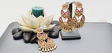 Boutique Style New High Quality Indian Polki Reverse Kundan Long Tikka Earrings Set