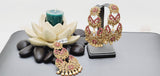 Boutique Style New High Quality Indian Polki Reverse Kundan Long Tikka Earrings Set