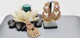 Boutique Style New High Quality Indian Polki Reverse Kundan Long Tikka Earrings Set