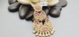 Boutique Style New High Quality Indian Polki Reverse Kundan Long Tikka Earrings Set