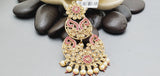 Boutique Style New High Quality Indian Polki Reverse Kundan Long Tikka Earrings Set
