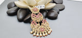 Boutique Style New High Quality Indian Polki Reverse Kundan Long Tikka Earrings Set