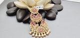 Boutique Style New High Quality Indian Polki Reverse Kundan Long Tikka Earrings Set