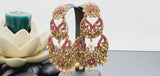 Boutique Style New High Quality Indian Polki Reverse Kundan Long Tikka Earrings Set