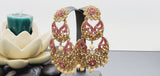 Boutique Style New High Quality Indian Polki Reverse Kundan Long Tikka Earrings Set