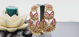 Boutique Style New High Quality Indian Polki Reverse Kundan Long Tikka Earrings Set